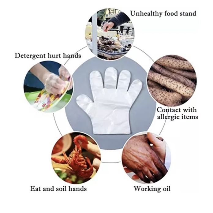 Sarung Tangan Plastic Sekali Pakai isi up to 100pcs