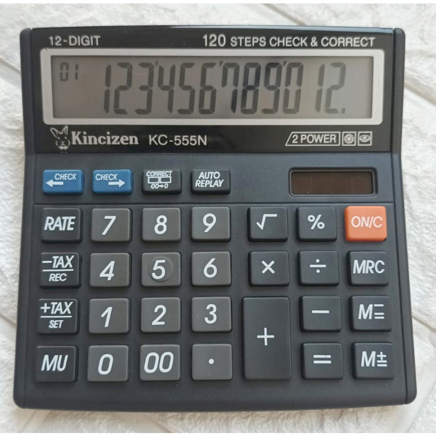 

555N Kalkulator 12 Digit Layar Besar - Tax Function - Kalkulator Lengkap Serba Guna