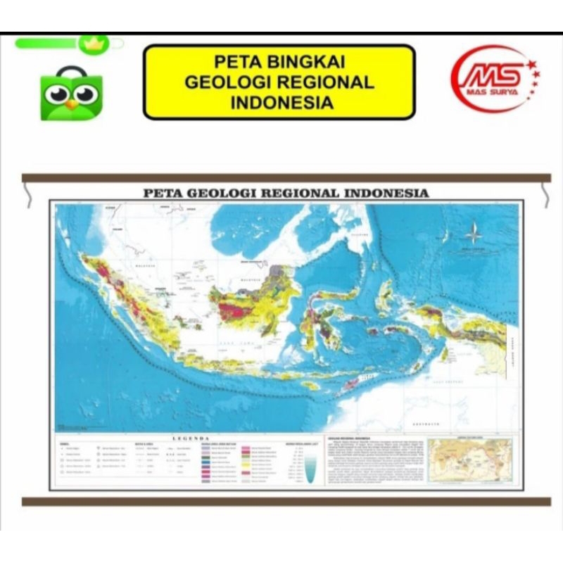 Peta Bingkai Geologi Regional Indonesia Ukuran Jumbo