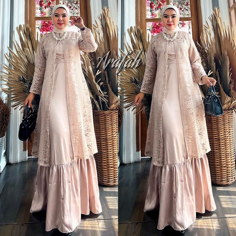 Gamis Brokat Arafah / Gamis Tile / Gamis Pesta / Gamis Cardigan Lepas Pasang / Gamis Kondangan / Gamis Mewah / Gamis Seragaman Keluarga / Gamis Wisuda / Gamis Lamaran / Dress Pesta / Dress / Gamis Brokat / Gamis Busui