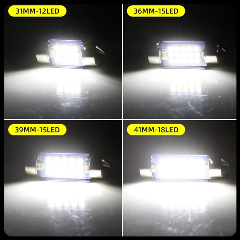 Lampu LED Festoon Plafon - Kabin Mobil C5W Chip 2016 - 15 Mata Super Bright