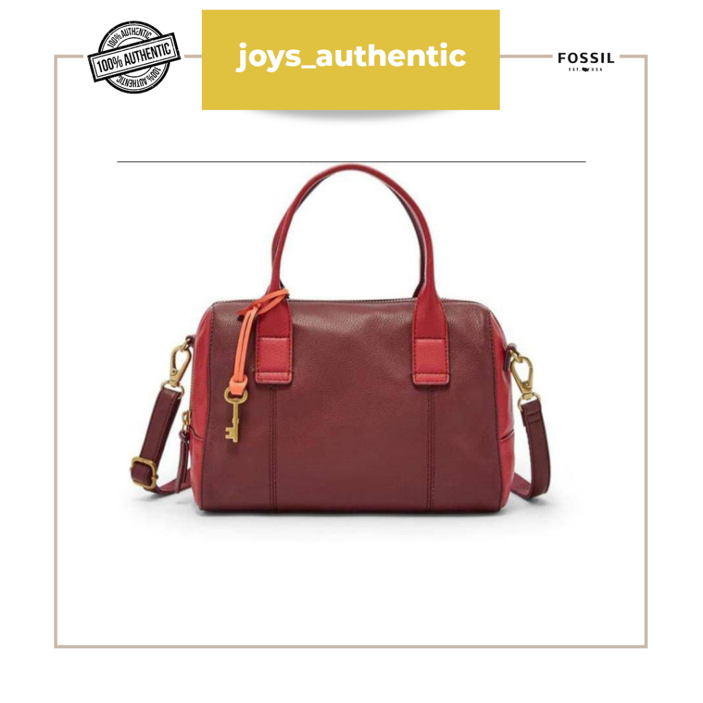 Tas Wanita Fossil Jori Small Satchel Merah Red Multi Woman Bag Authentic Original