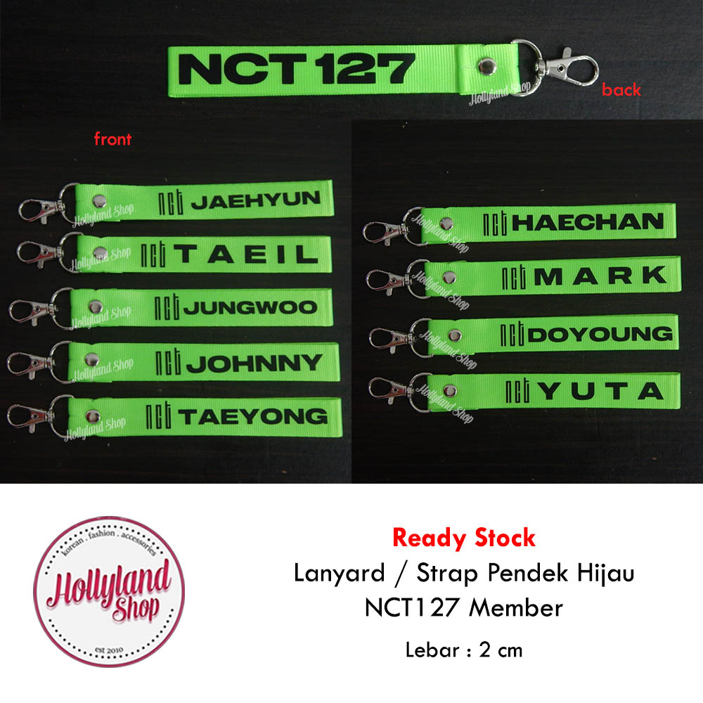 

Lanyard Strap Gantungan Tali Pendek Kpop Hijau NCT127 Member unofficial