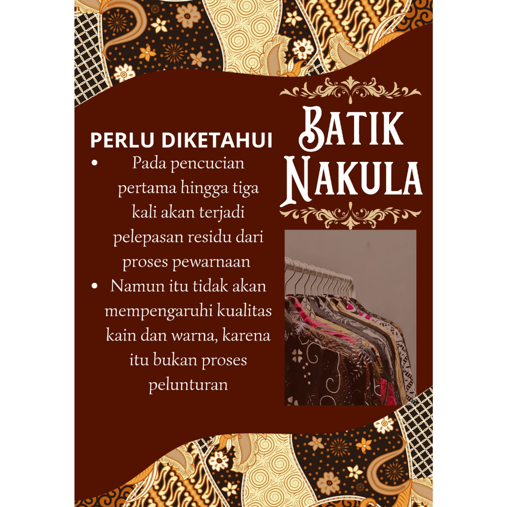 Batik Pria Lengan Panjang BATIK NAKULA HRB026 motif KERATONAN Kode 002 size M L XL XXL Reguler