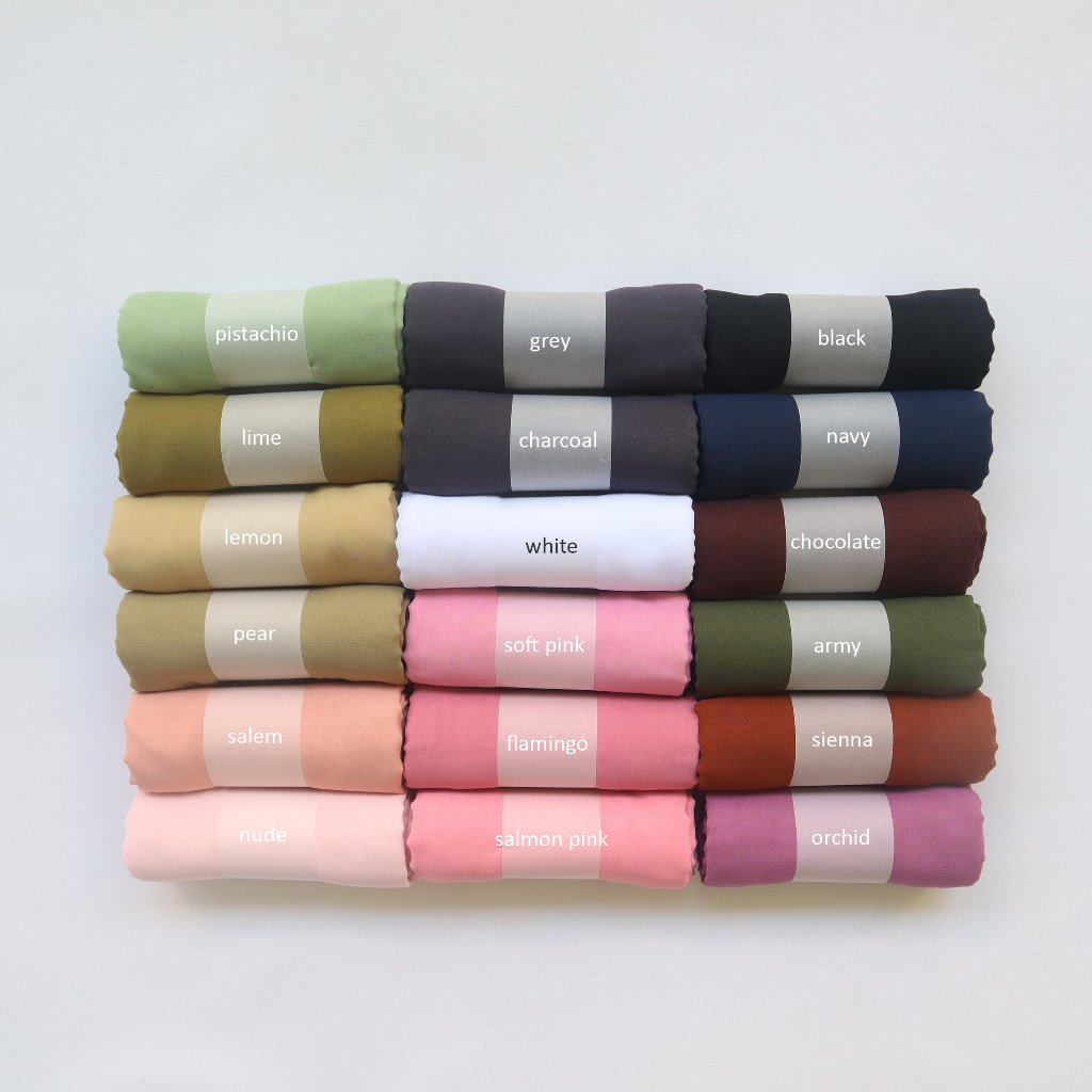 Jilbab Segiempat Bella Square JAHIT TEPI Polycotton premium