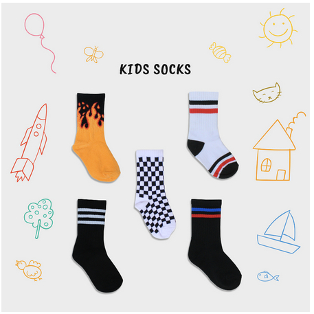 Kaos Kaki Anak Motif Stripe Oldschool Kids Sock 1-7 Tahun