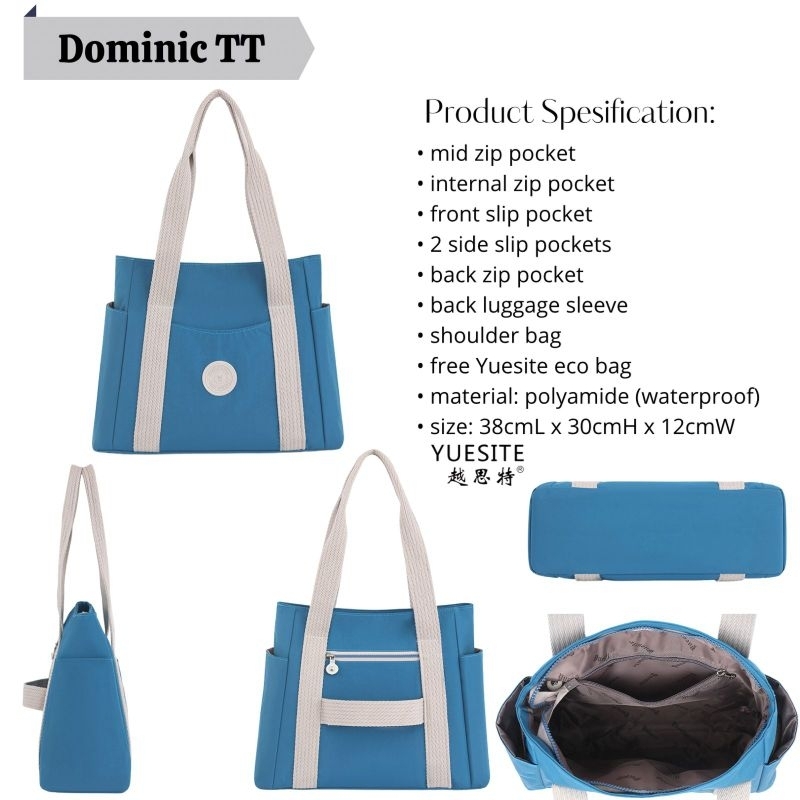 TOTE BAG YUESITE DOMINIC IMPORT TAS BAHU WANITA SHOULDERS BAG WATERPROOF