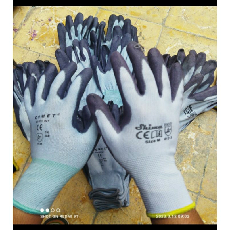 Sarung Tangan Kerja Lapis Karet 1 pasang ( kanan+kiri ) sarung tangan serbaguna pekerja keras