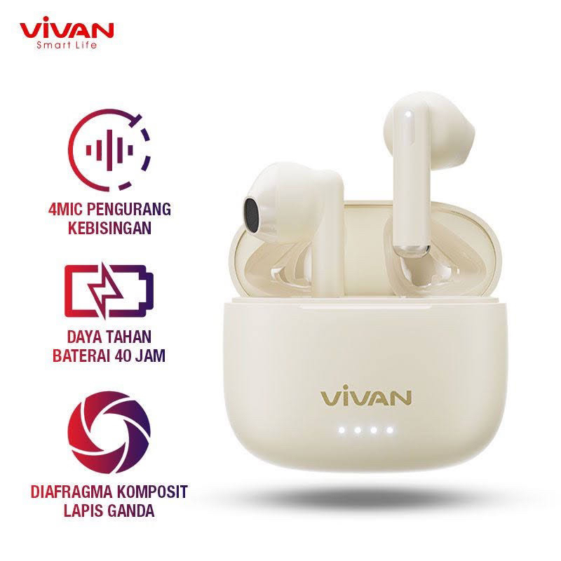 Original VIVAN infinity Earphone Wireless Airbuds ENC BT 5.3 Headset Bluetooth TWS Waterproof IPX4 In Ear With Charging Case