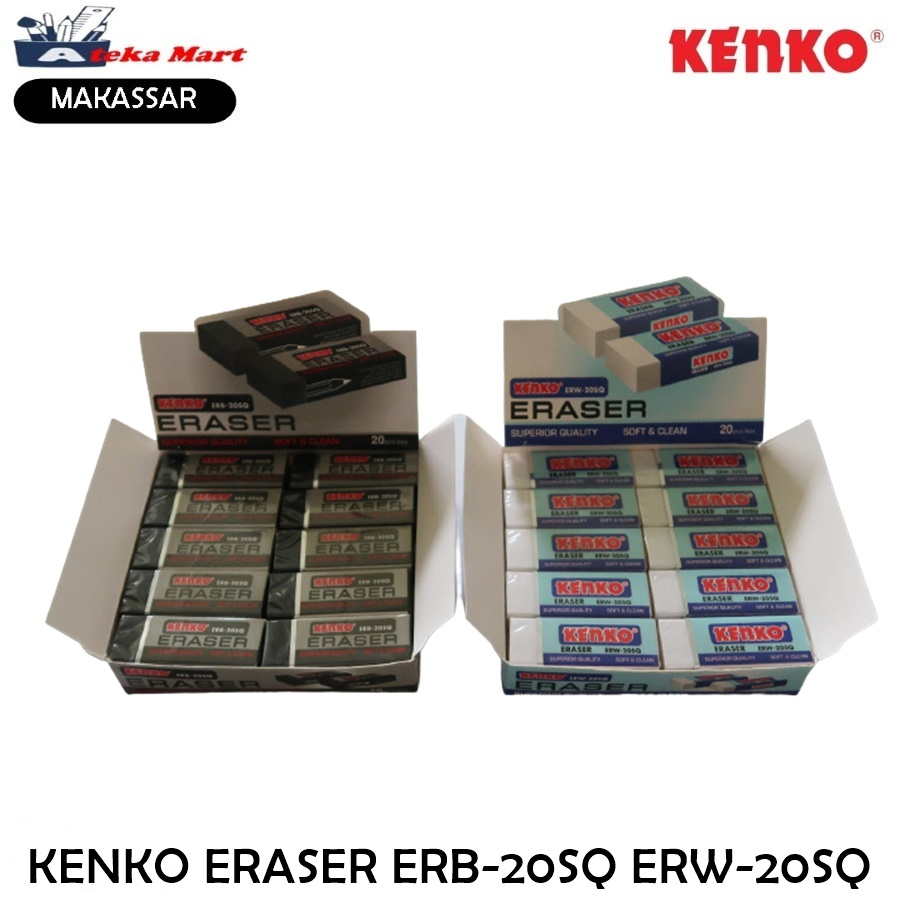 

[BOX/20PCS] KENKO ERASER ERB-20SQ ERW-20SQ PENGHAPUS PENSIL