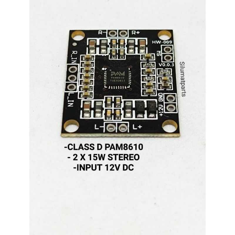Pam8610 / Modul pam8610 stereo amplifier 2x15w HD digital mini audio ampli polos / Ampli Pam8610 2x1