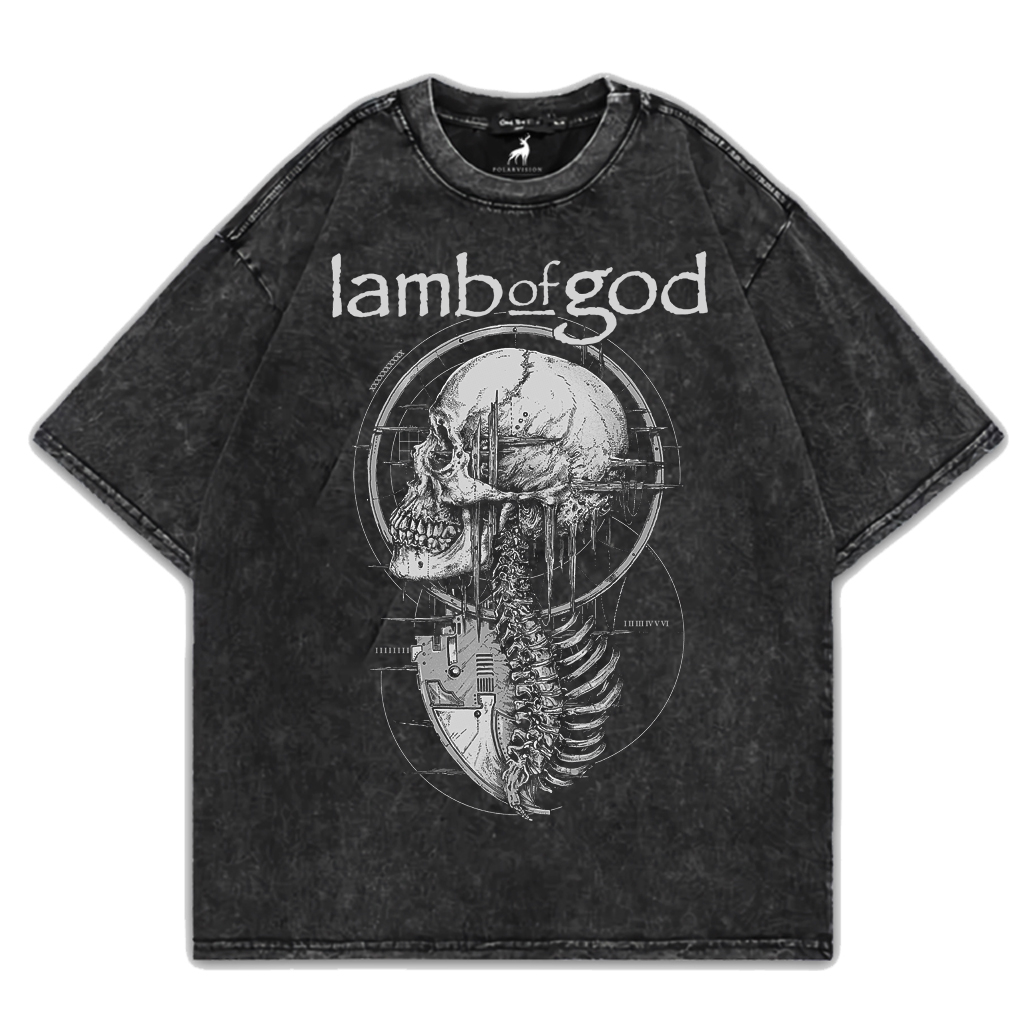 PolarVision T-shirt Band Musik Lam Of God Oversize Washed Washing