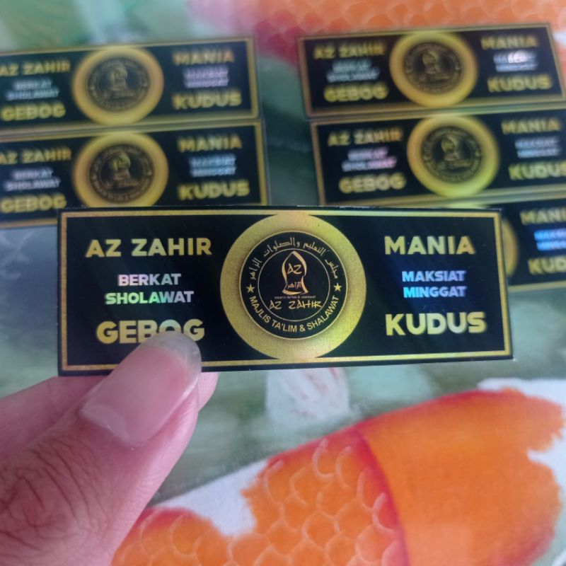 

(Minimal Order 10 pcs) Stiker AZ ZAHIR MANIA Hitam Logo Tengah Vynil Hologram, Tahan Air Tahan Lama