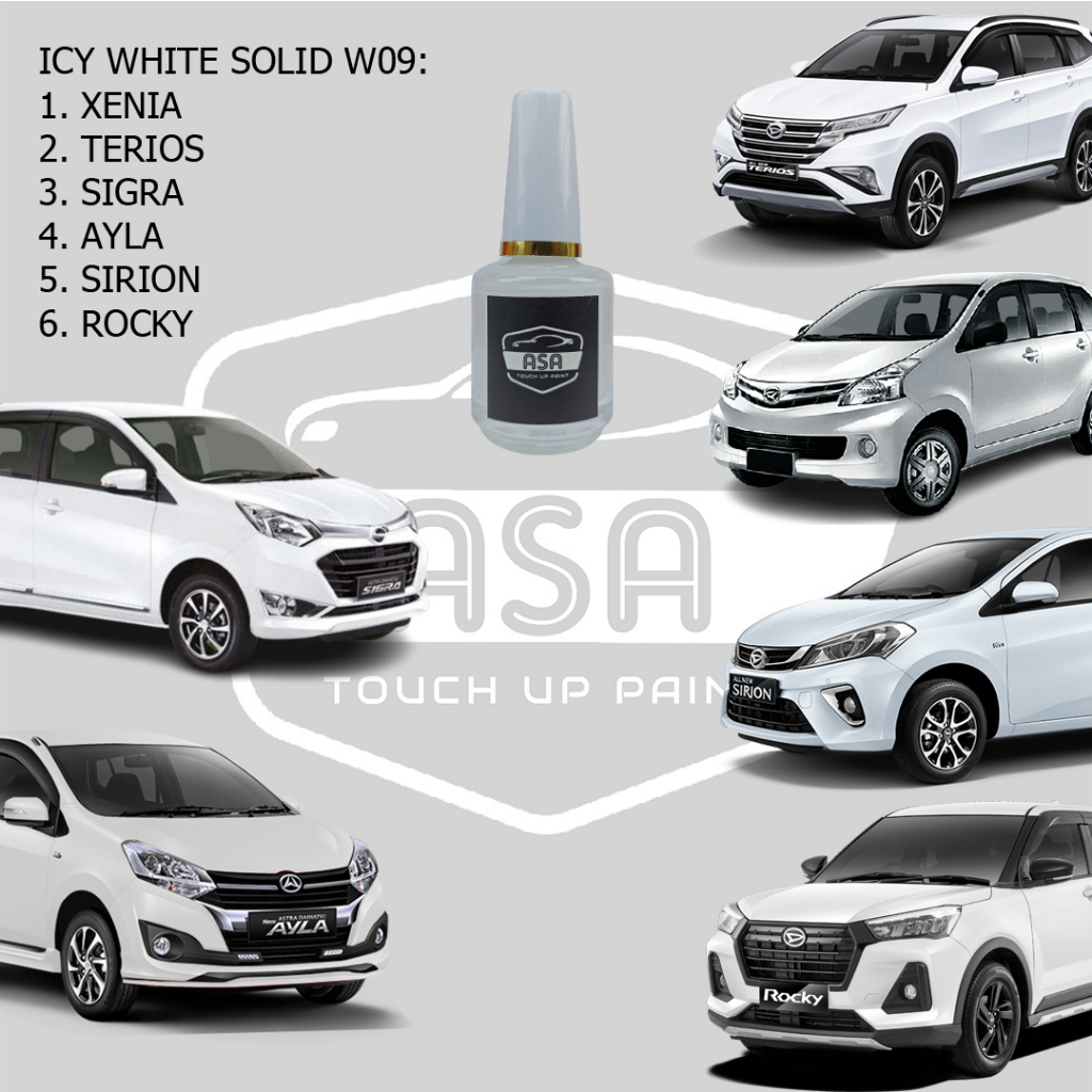 W09 Cat Oles Baret Lecet Mobil Daihatsu Xenia Terios Sigra Ayla Sirion Rocky Putih Icy White Origina