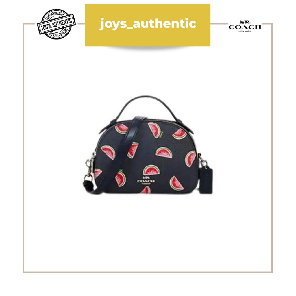 Tas Wanita Coach Serena Top Handle crossbody Watermelon Biru Navy/Merah Red Multi Woman Bag Authenti