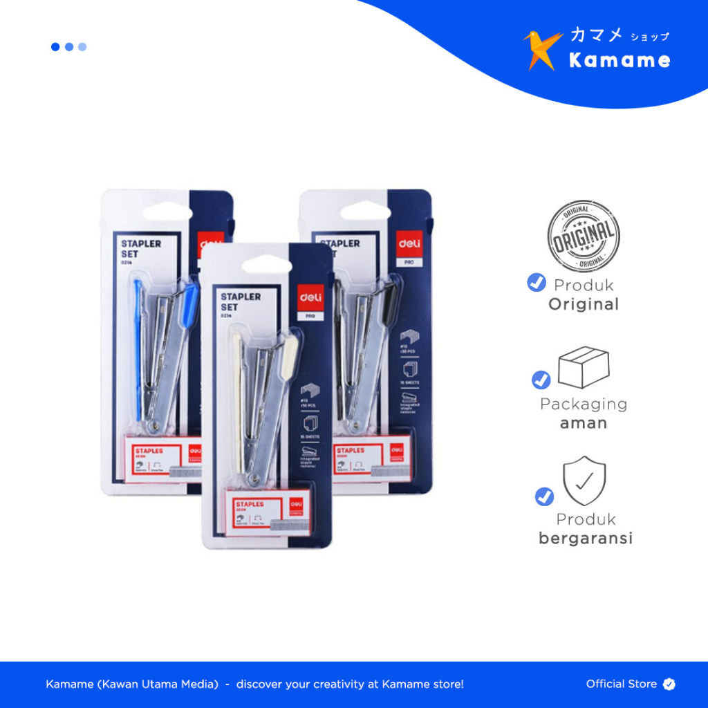 

Deli Stapler Set - Jepretan 15 Lembar Gratis Refill E0214 - Kamame