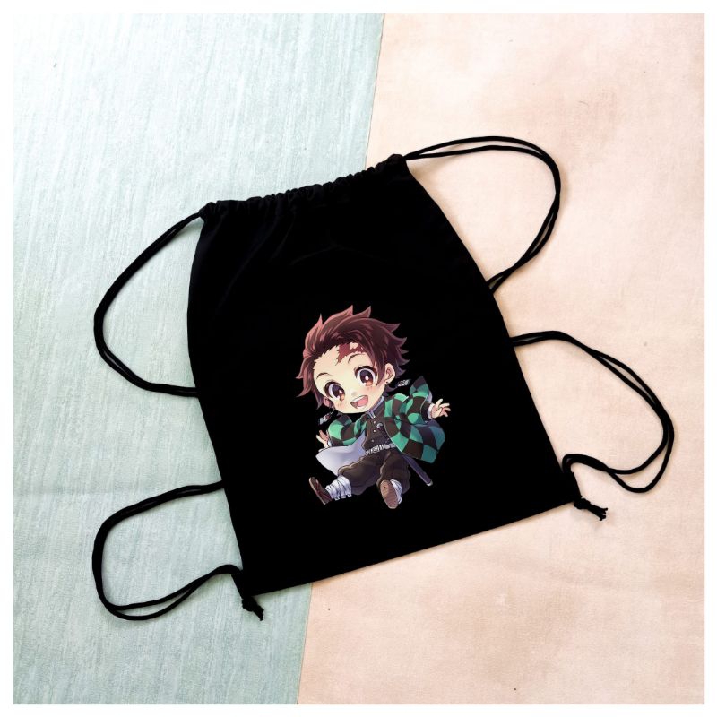 Stringbag DTF Full colour Anime jepang Demon Slayer Series tas ransel serut drawstring sekolah kuliah kampus viral || Kiiyoomii ||