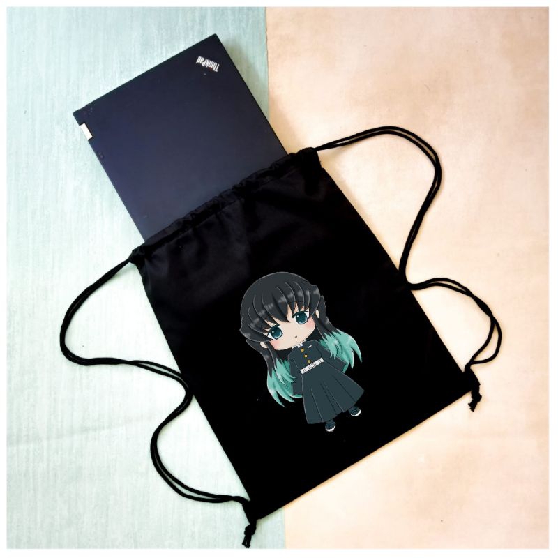 Stringbag DTF Full colour Anime jepang Demon Slayer Series tas ransel serut drawstring sekolah kuliah kampus viral || Kiiyoomii ||