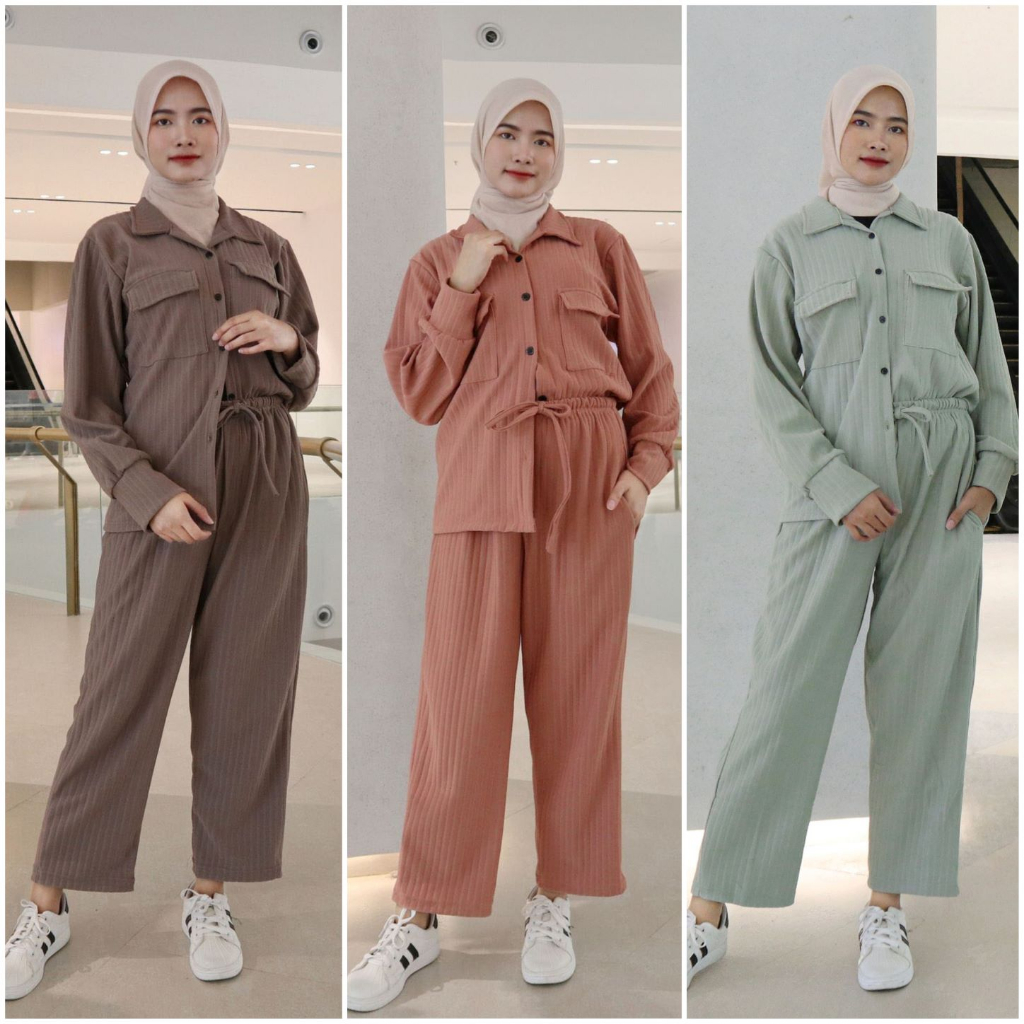 IZANY Setelan Kemeja Wanita Clara / One set PP Hornet Knit