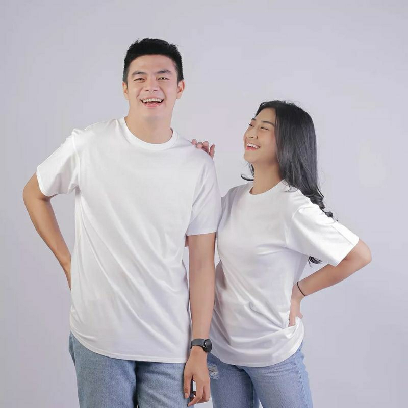 KAOS POLOS UNISEX COTTON COMBED 20s WHITE