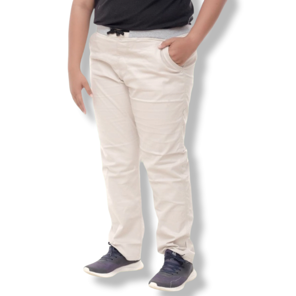 Celana Chino Panjang Pria Big Size Chinos Pria Pinggang Karet Bahan Melar Slim Fit Jumbo