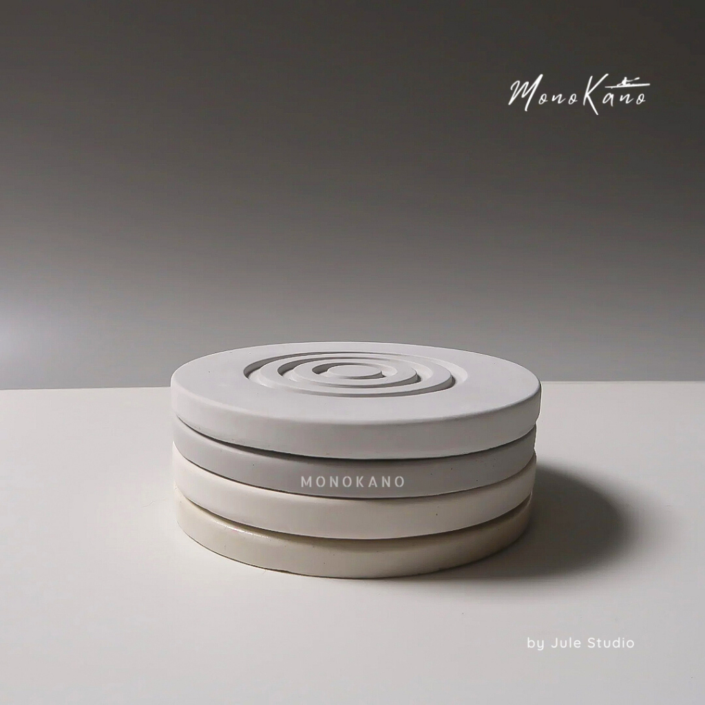 Tatakan Gelas Bulat (Glossy)/Waterproof/Concrete/Round Coaster/Semen/Beton/Estetik/Aesthetic Decorat