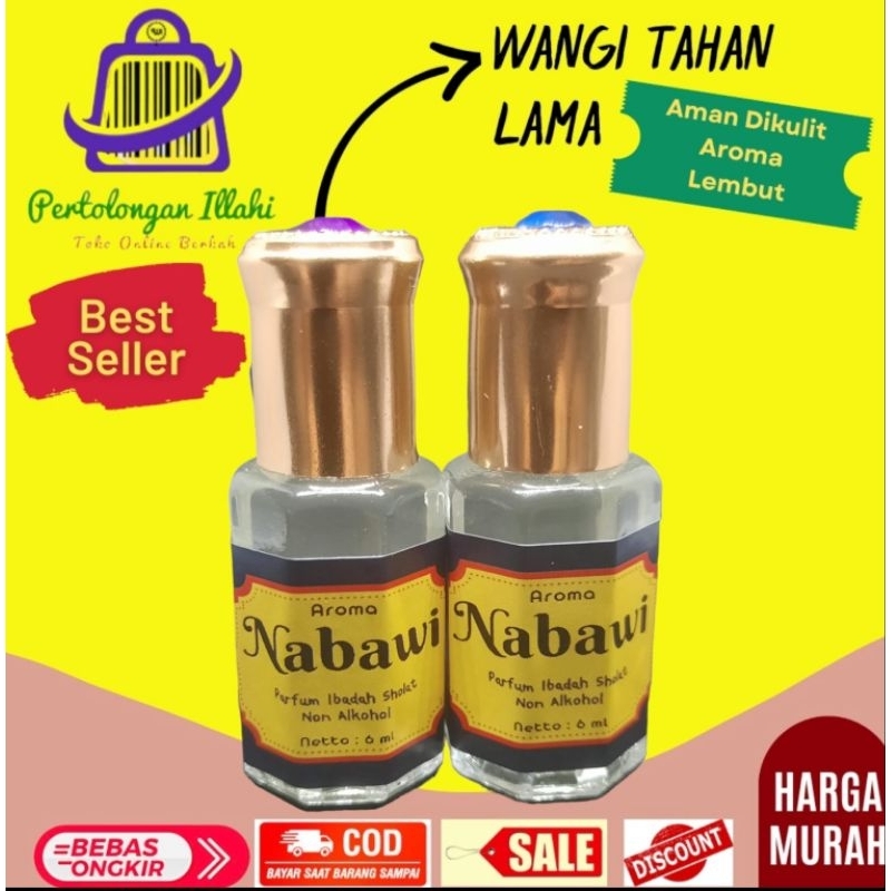 parfum sholat aroma nabawi arabic rollon botol oles 6ml cocok buat ibadah wangi tahan lama tanpa alkohol bisa buat oleh oleh jamaah haji dan umroh