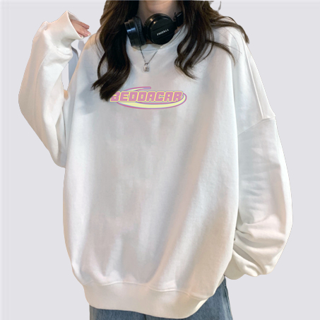 XiaoZhaiNv Korean Style Pink Car Pattern Lengan Panjang Baju Sweater Wanita A0930