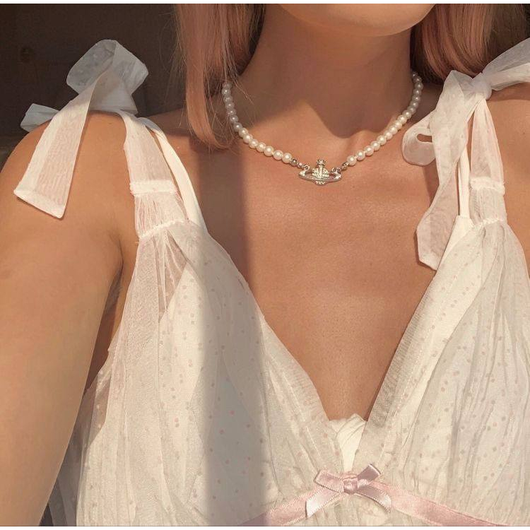 Vivienne Westwood pearl planet necklace kalung mutiara AAA