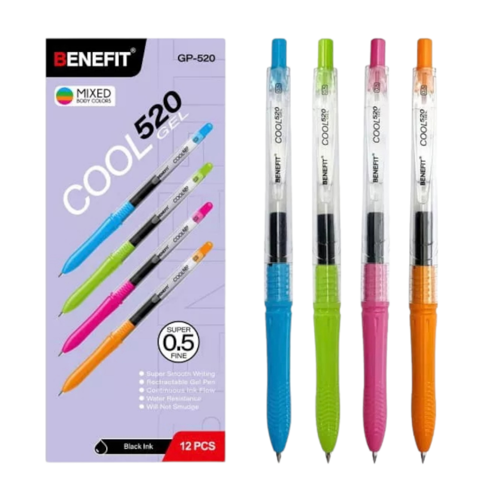 

(1 PCS) Bolpoin / Bolpoin Cetekan / Retractable Pen Benefit Cool GP520 Tinta Hitam
