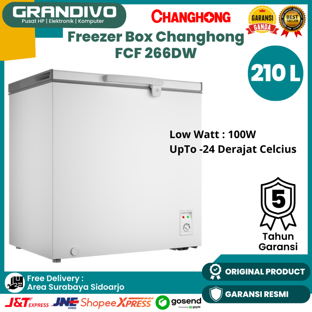 Freezer Changhong FCF 266DW Freezer Changhong 210 Liter Garansi Resmi Changhong - Grandivo