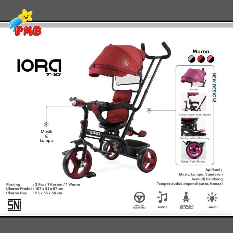 Sepeda Iora T-10 | Sepeda Anak | Sepeda Roda Tiga