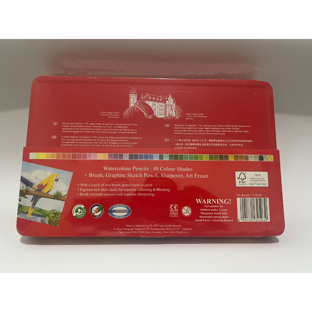 

mg Pensil Warna Faber Castell 48 Water Colour Kemasan Kaleng (Tin Case)