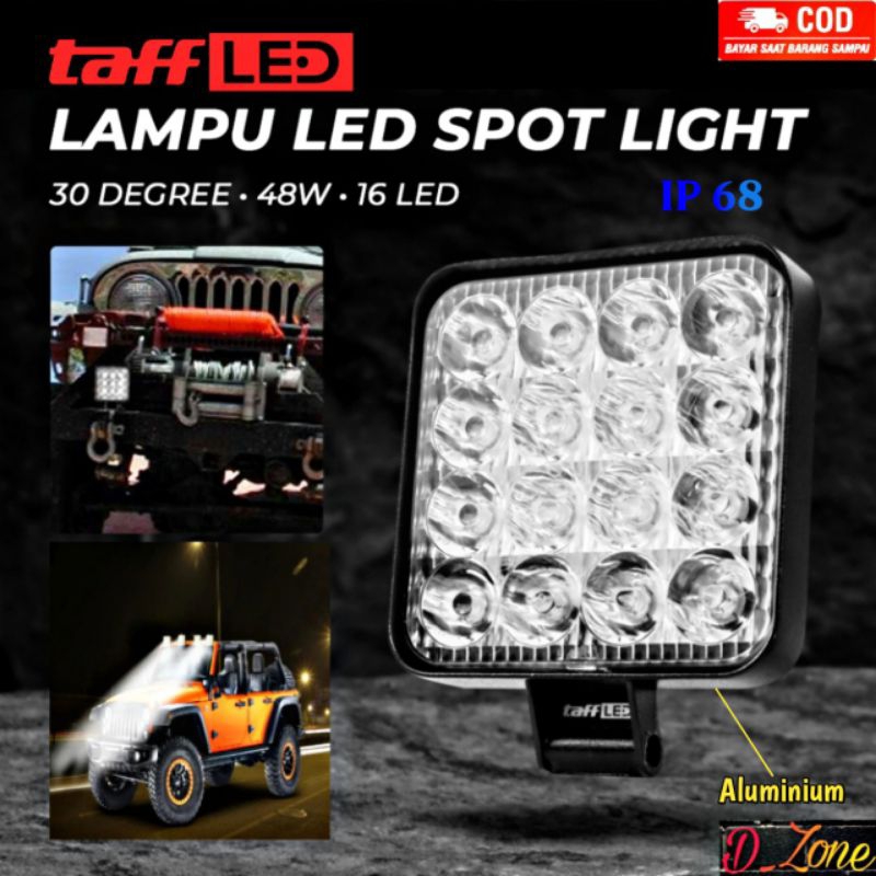 Lampu LED Sorot Tembak Worklight Mobil Motor Truck 12V 24V 48Watt Offroad Waterproof