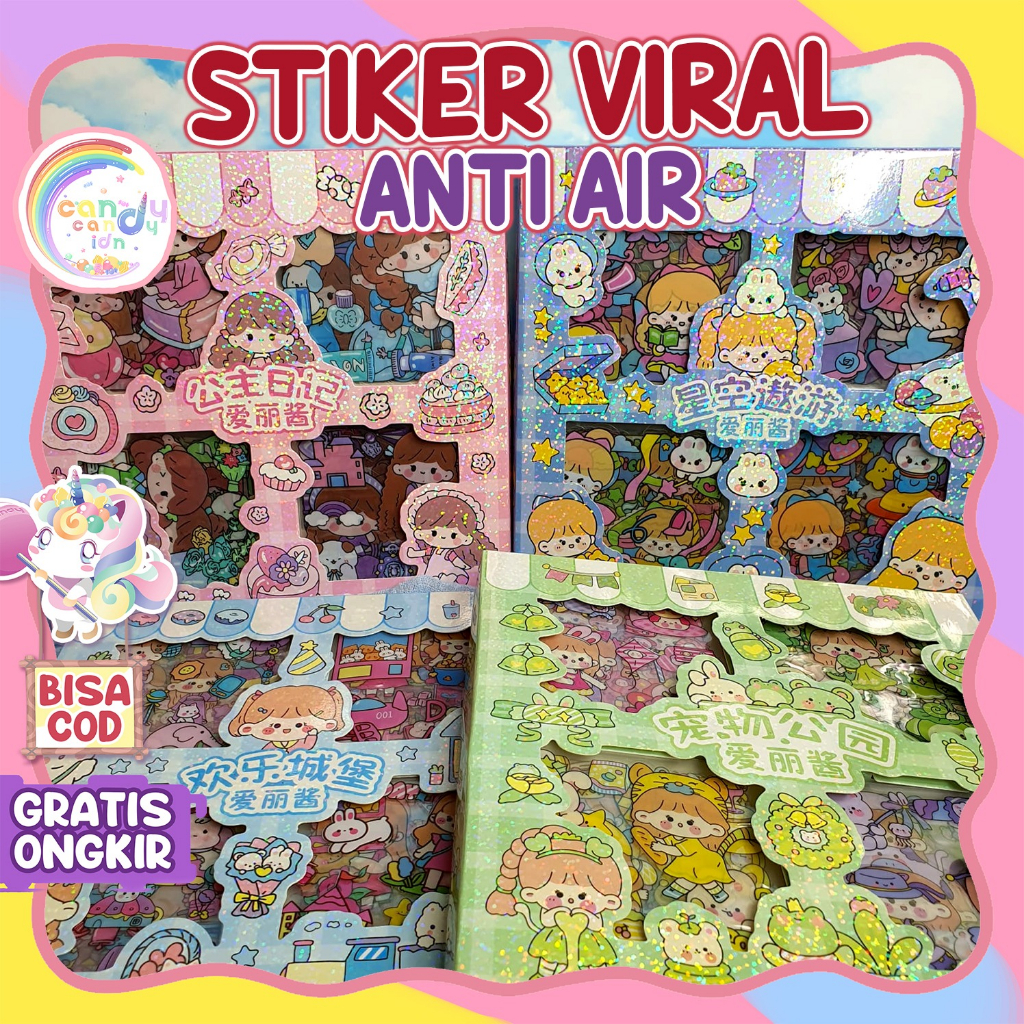 Mainan Stiker Box Glitter isi 100 lembar Waterproof