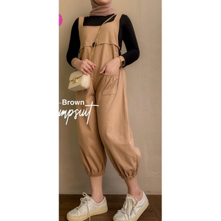 Jiel Jumsuit Set Kaos Manset Katun Twill Stretch Tebal / Momo Overall Jiel Jumpsuit Baju Kodok / Soodam Jumpsuit / Alexia Jumpsuit  Bahan Cotton Twill Stretch Premium Gaya Wanita Korea