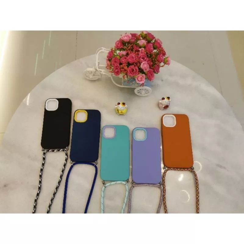 0005 VVV CASE SLINGCASE LANYARD 3 IN 1 PASTEL DOFF FOR SAMSUNG A14 A6+ J8 A54 A24 A34 S10+ Note 9 S9+ plus CASING DOFF PASTEL BABY COLOUR ACCESORIES SARUNG HP