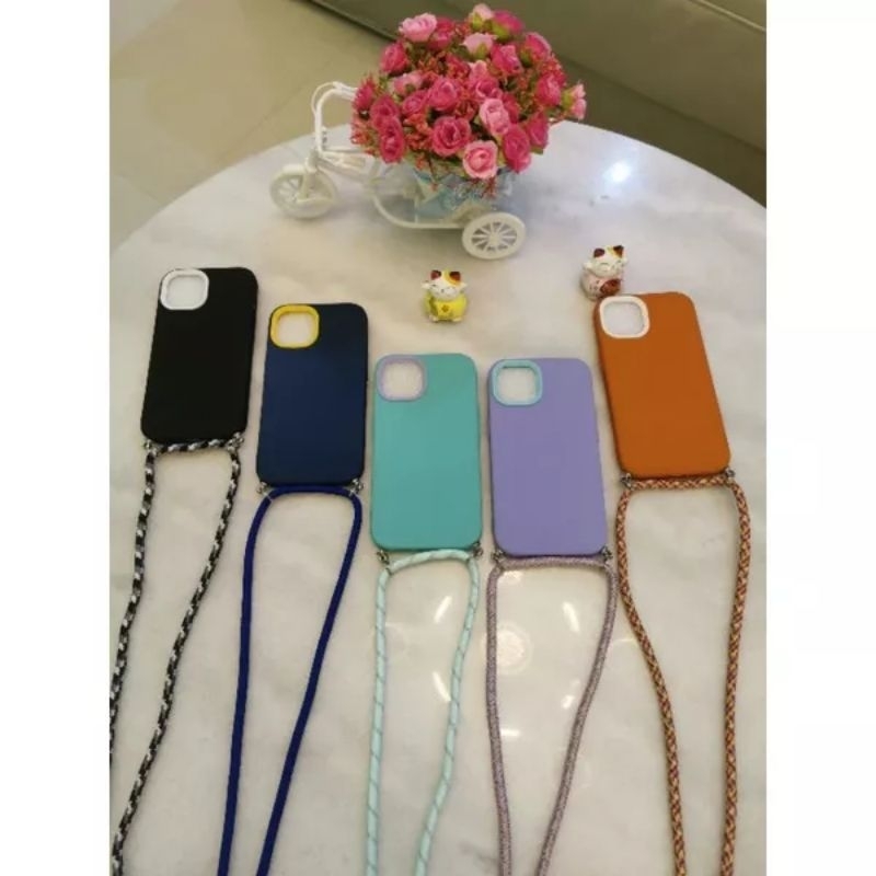 0005 VVV CASE SLINGCASE LANYARD 3 IN 1 PASTEL DOFF FOR SAMSUNG A14 A6+ J8 A54 A24 A34 S10+ Note 9 S9+ plus CASING DOFF PASTEL BABY COLOUR ACCESORIES SARUNG HP