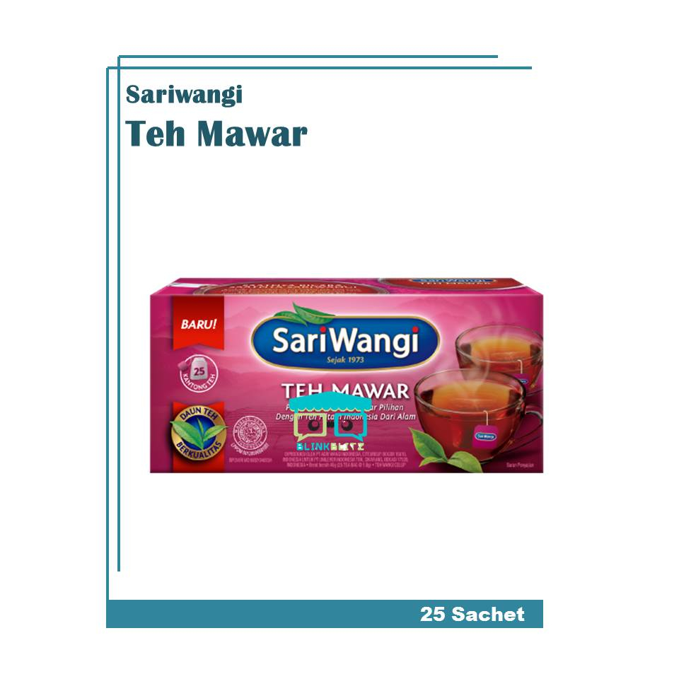 

BOX Sariwangi Teh Mawar Isi 25 Tea Bag Kantong Sari Wangi