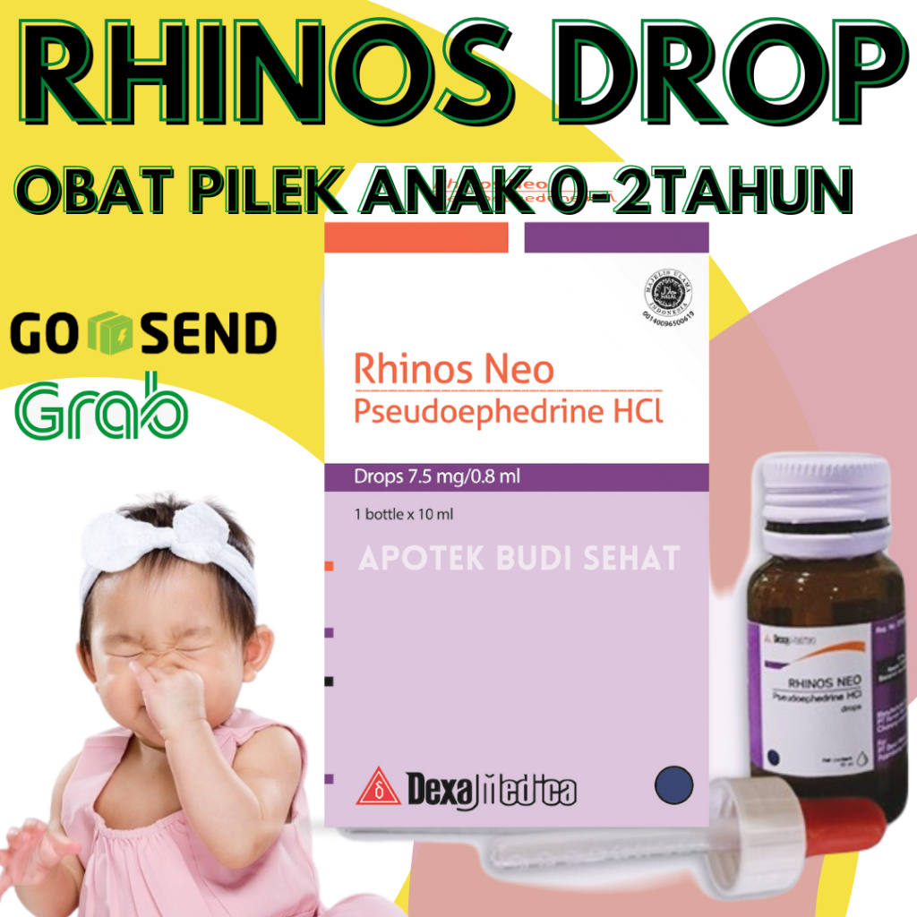 Rhinos Drop Obat Pilek Anak Obat Pilek Bayi Obat Pilek Anak 0-2 tahun Obat Flu Anak 60 mL Obat Hidun