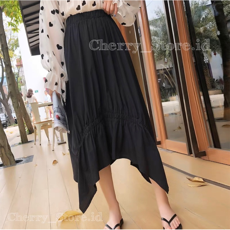 Cherry_188 | long skirt korean style | rok kerut wanita | rok panjang korean style