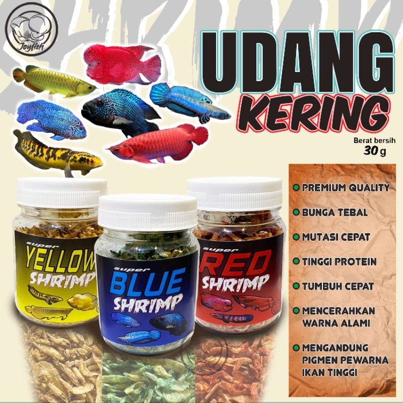 udang kering pakan chana pakan 30gr predator pakan ys udang warna