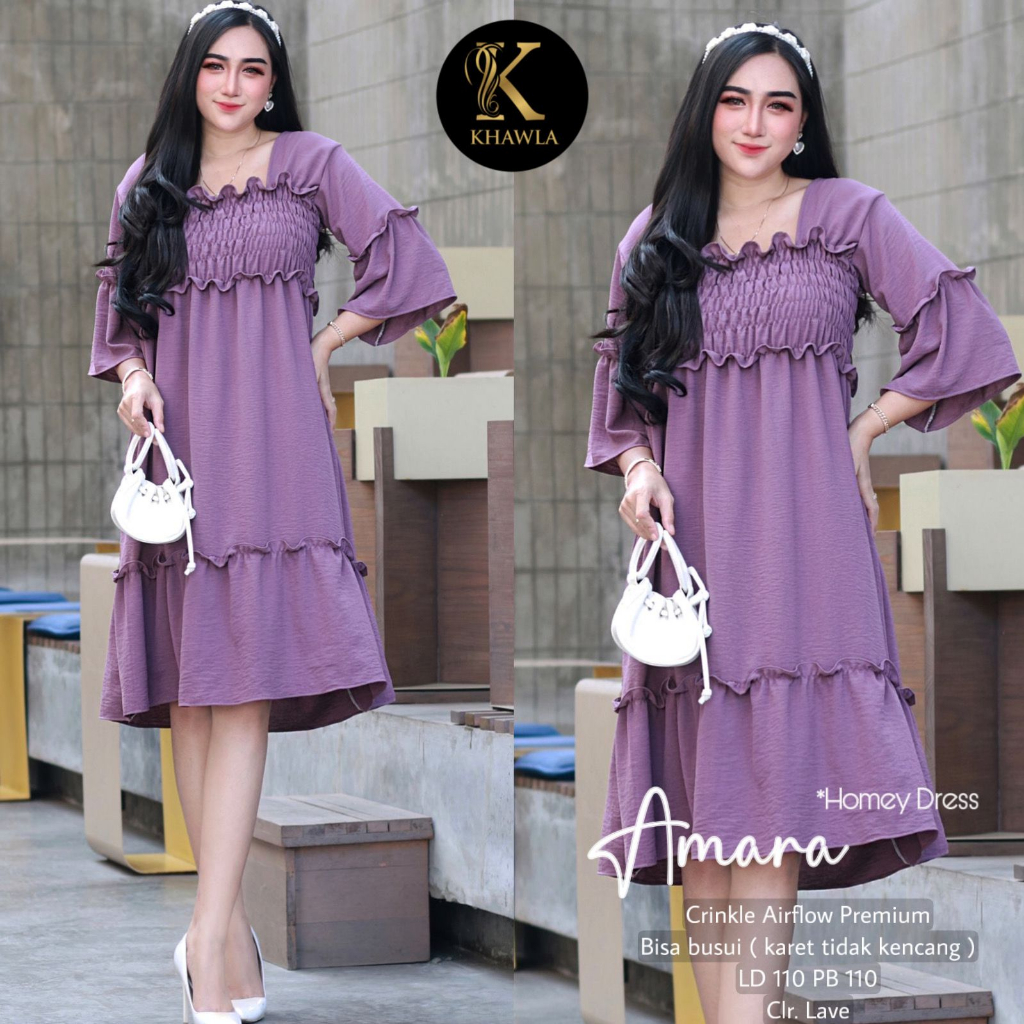 Amara Homey Dress Wanita Original Produk By Khayla