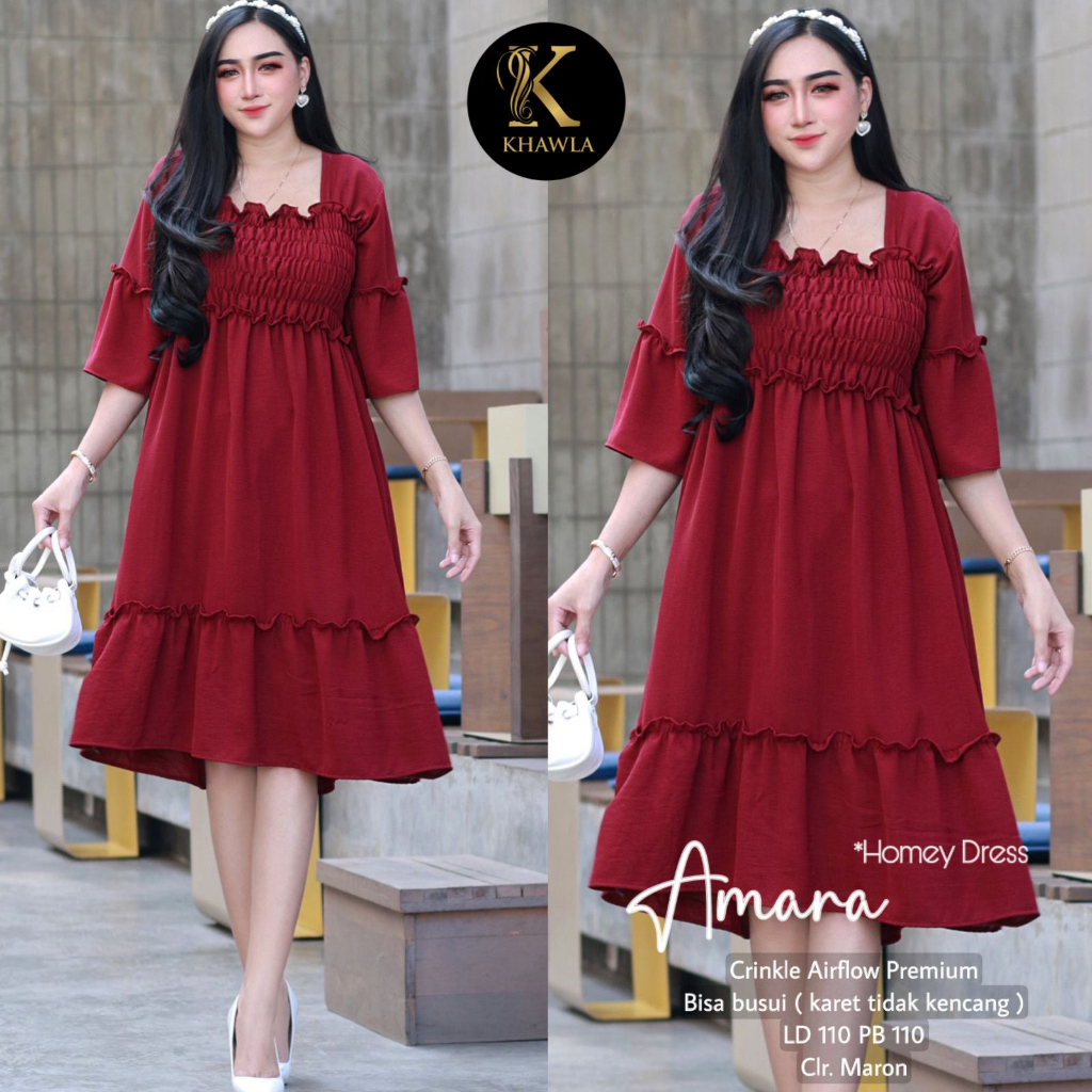 Amara Homey Dress Wanita Original Produk By Khayla