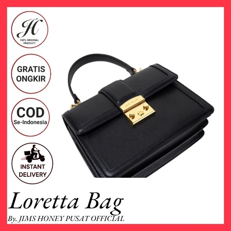 Jims Honey - Tas Selempang Wanita Jimshoney Loretta Bag Work Daily - Tas Klasik Bahan Kulit Import