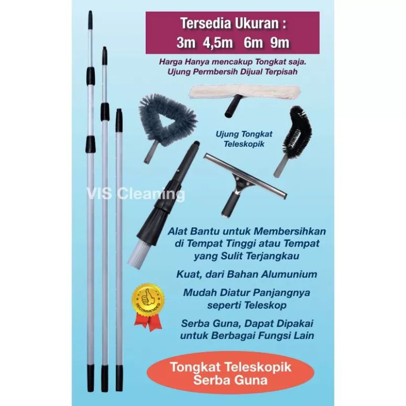 (KHUSUS BATAM) Telescopic Pole / Tongkat Teleskopik 9 meter (3 x 3)