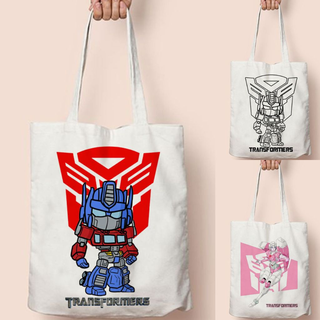 Totebag Tote Bag Transformer GoodieBag Tas Serut Hitam Souvenir Ulang Tahun Ultah Anak Kanvas Sekolah Custom