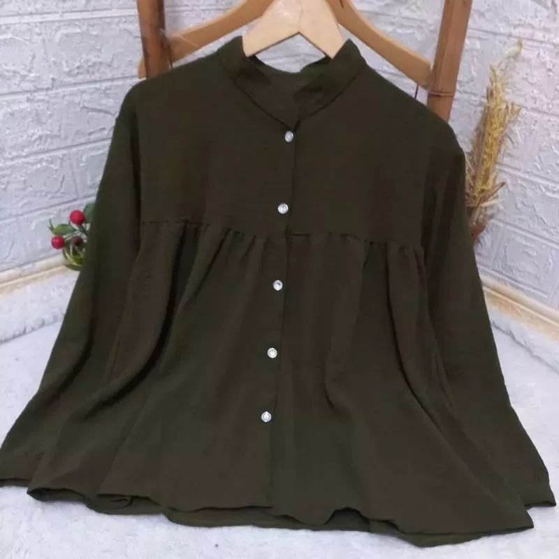 KEMEJA POLOS CRINHKLE AIRFLOW TERBARU// KEMEJA WANITA/KEMEJA KRINGKEL