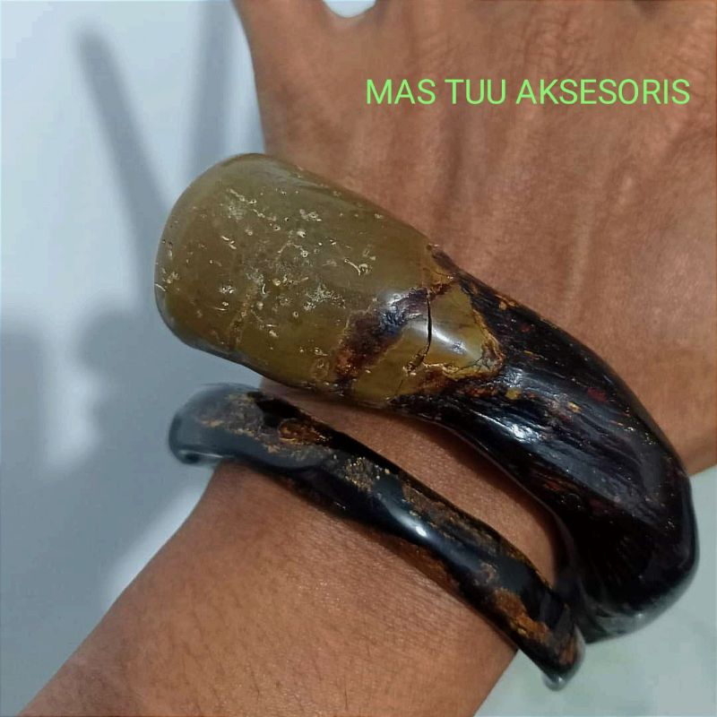 GELANG AKAR BAHAR HITAM BONGGOL ASLI JUMBO ORIGINAL 100%