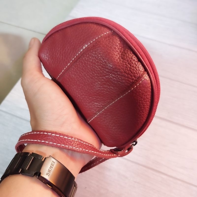 Dompet receh uang belanja kulit asli